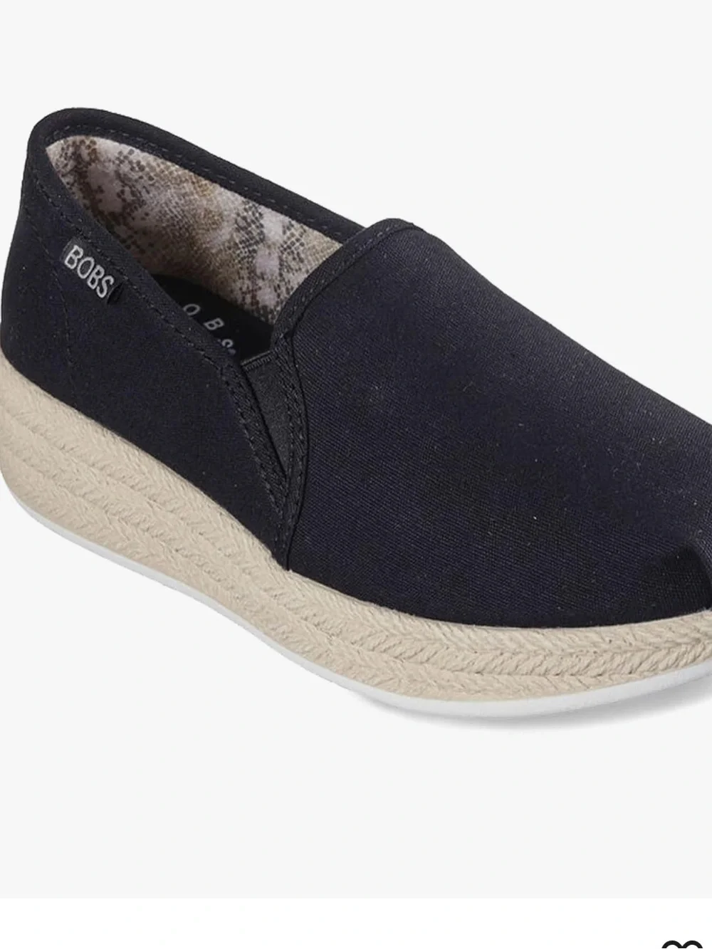 LIKE NEW BOBS from SKECHERS Wedge Espadrille, Size 6, Black, Worn Once, Comfy!